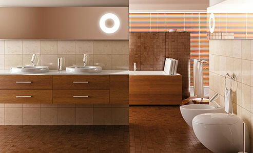 Osmo Anstriche in Feuchträumen wie Küchen und Bädern, Badezimmer mit Holz